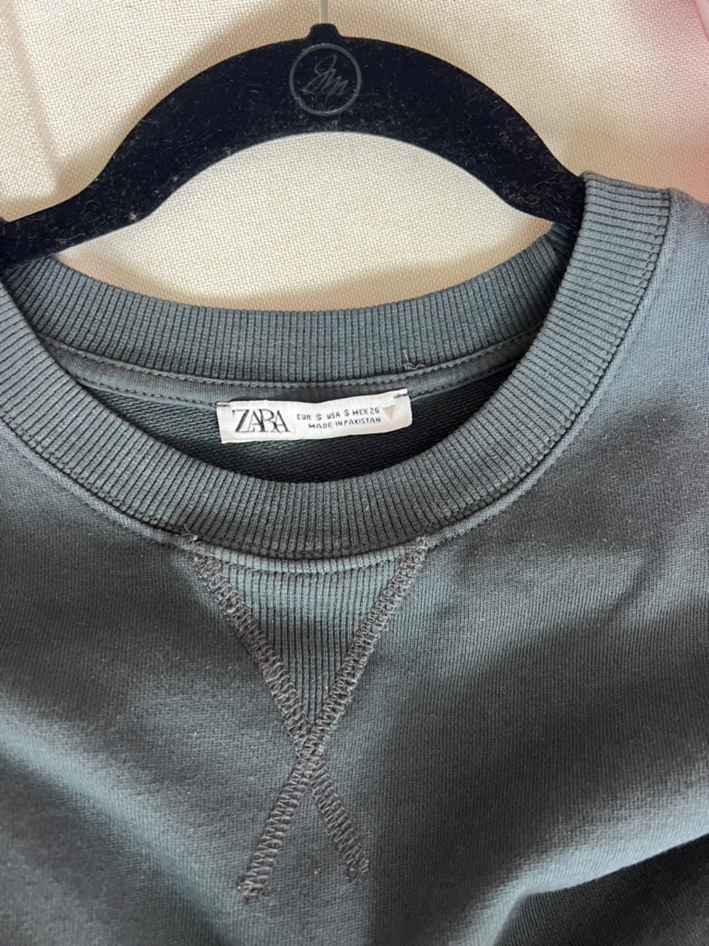 ZARA WASHED EFFECT SHORT SLEEVE PLUSH SWEATSHIRT - Picture 4 of 4